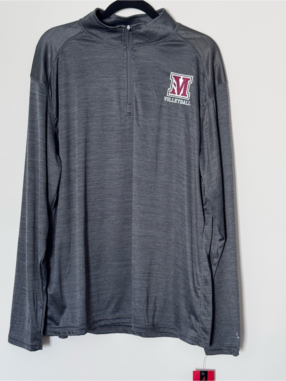 BSN Sports Volleyball Quarter Zip Pullover Men’s XL Gray Embroidered M